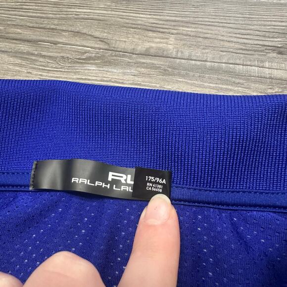 Ralph Lauren RLX Blue Pink Mens M Short Sleeve Performance Golfer Polo Shirt EUC - Picture 5 of 8